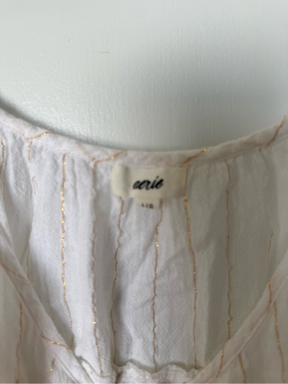aerie White Tie-Shoulder Tiered Slip Dress - Picture 3 of 3